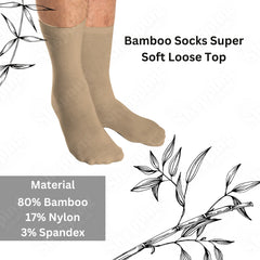 Men's Extra Wide Diabetic Bamboo Socks Super Soft Loose Top 3 Pairs Socks 365shopping.co.uk