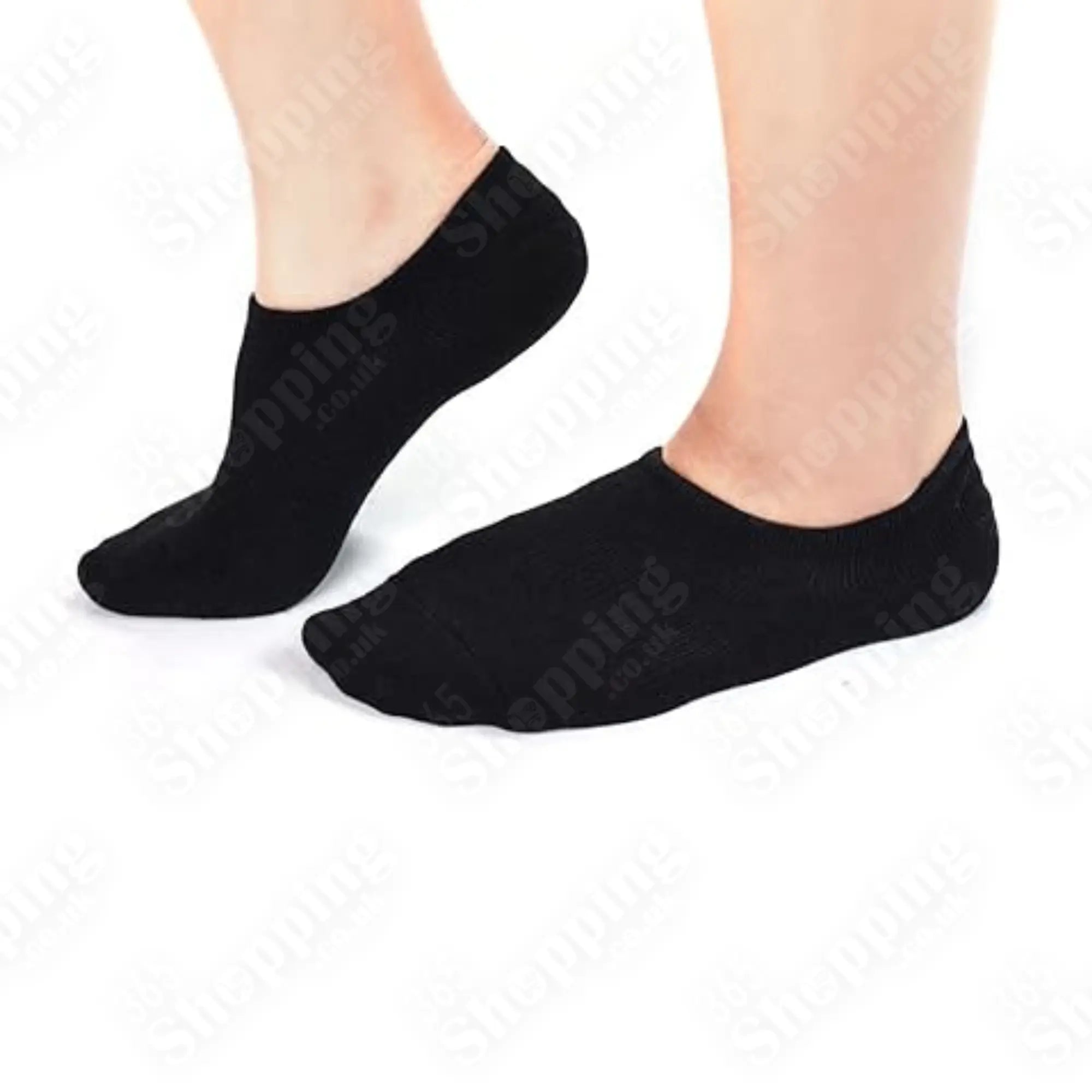 6 Pairs Women's Invisible Socks Black, Cotton Rich No Show Everyday Trainer Socks Size 4-7 365shopping.co.uk