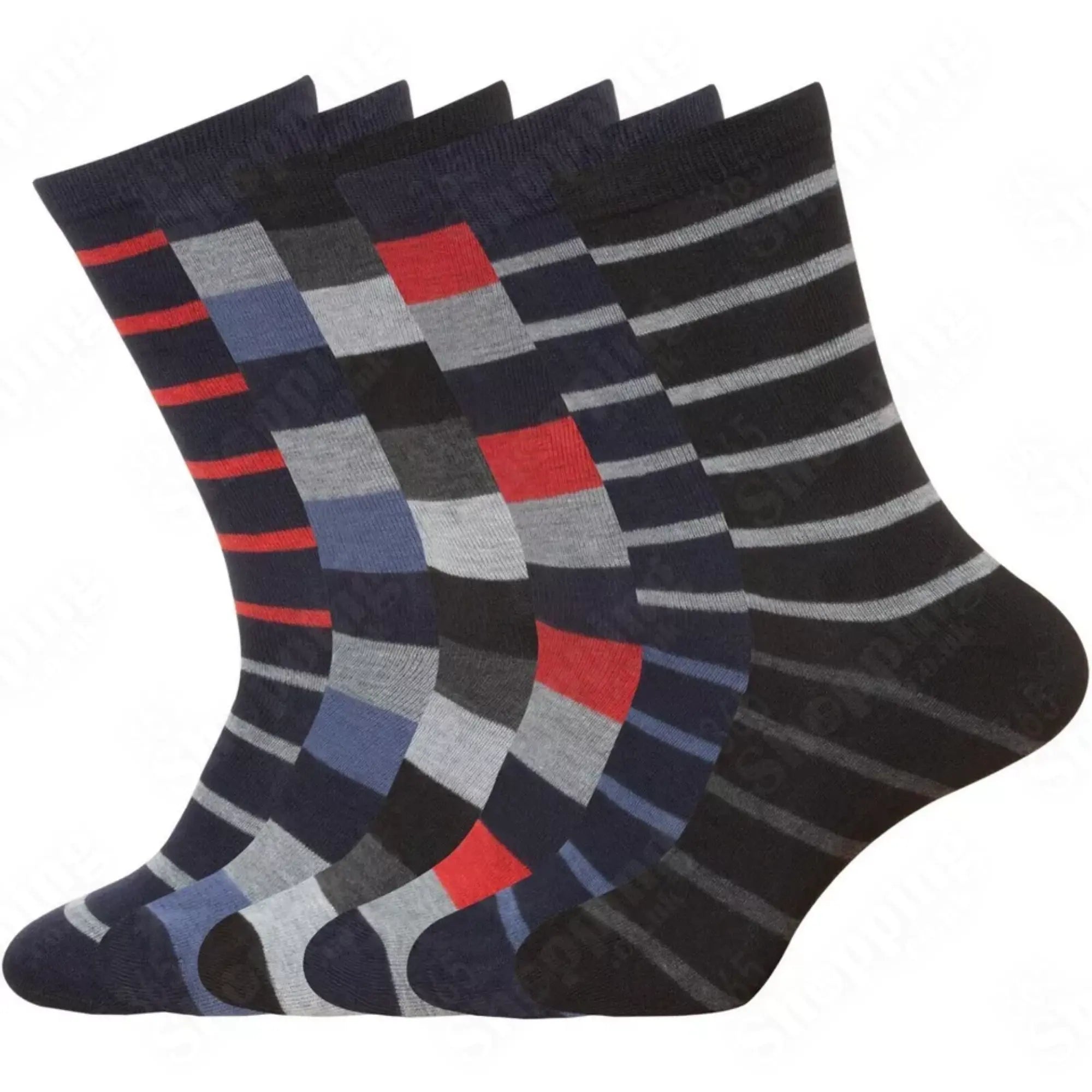 Designer Men's Socks 6 Pairs Cotton Rich Casual Socks Work Socks Size UK 6-11 365shopping.co.uk