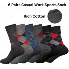 Men's Socks Designer Socks 6 Pairs Cotton Rich Casual Socks Work Socks Size UK 6-11 365shopping.co.uk