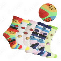 Ladies Coloured Socks Cotton Blend Women Socks for Casual Use 6 Pairs Size UK 4-7 365shopping.co.uk