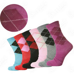 6 Pairs Ladies Designer Socks Cotton Blend Coloured Socks for Women Casual Socks Size UK 4-7 365shopping.co.uk