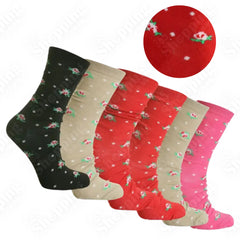 6 Pairs Women Coloured Socks Cotton Blend Ladies Designer Socks for Casual Use Size UK 4-7 365shopping.co.uk