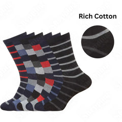Designer Men's Socks 6 Pairs Cotton Rich Casual Socks Work Socks Size UK 6-11 365shopping.co.uk