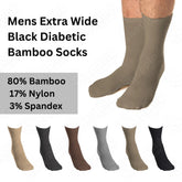 Men's Extra Wide Diabetic Bamboo Socks Super Soft Loose Top 3 Pairs Socks 365shopping.co.uk