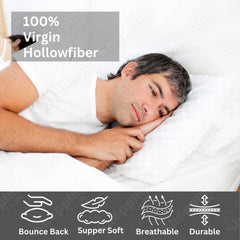 Ultra Soft & Supportive Check Pillow with Extra Hollowfiber Filling - Available in Packs of 1, 2, or 4 - Perfect for Restful Sleep 365shopping.co.uk