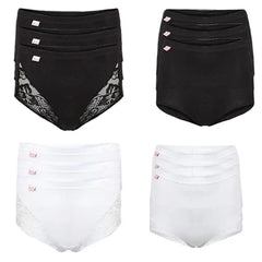 Cotton Rich Pack of 3 and 6 Ladies Briefs Lace Maxi Adults Women Knickers Pants Underwear 365shopping.co.uk