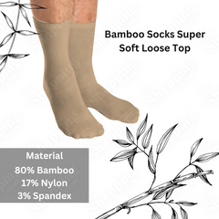 Men's Extra Wide Diabetic Bamboo Socks Super Soft Loose Top 3 Pairs Socks