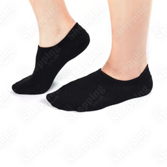 6 Pairs Women's Invisible Socks Black, Cotton Rich No Show Everyday Trainer Socks Size 4-7