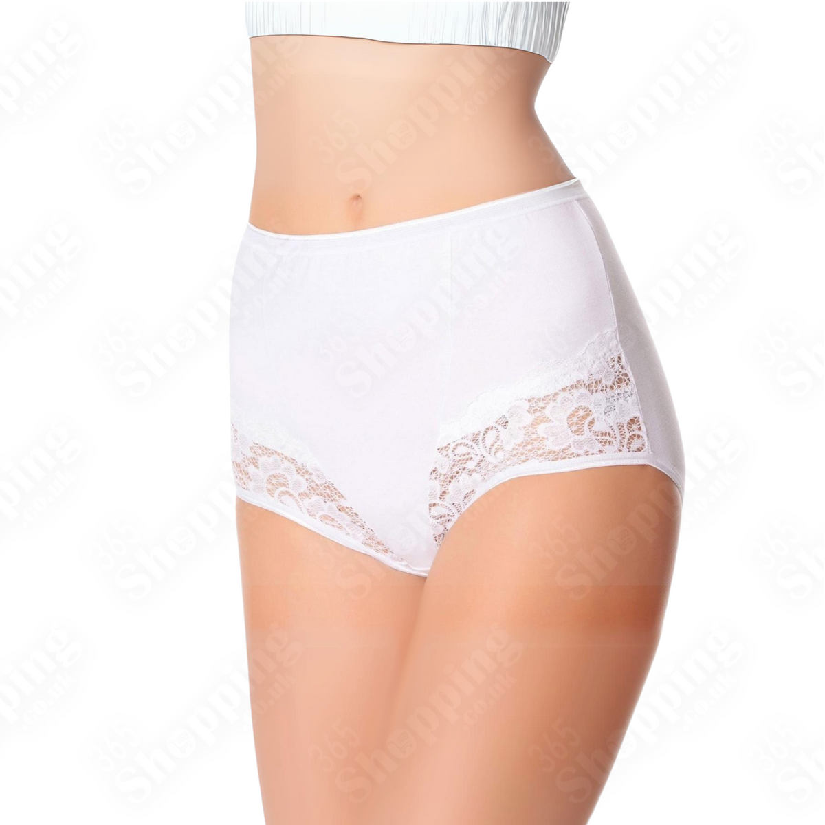 Cotton Rich Pack of 3 and 6 Ladies Briefs Lace Maxi Adults Women Knickers Pants Underwear