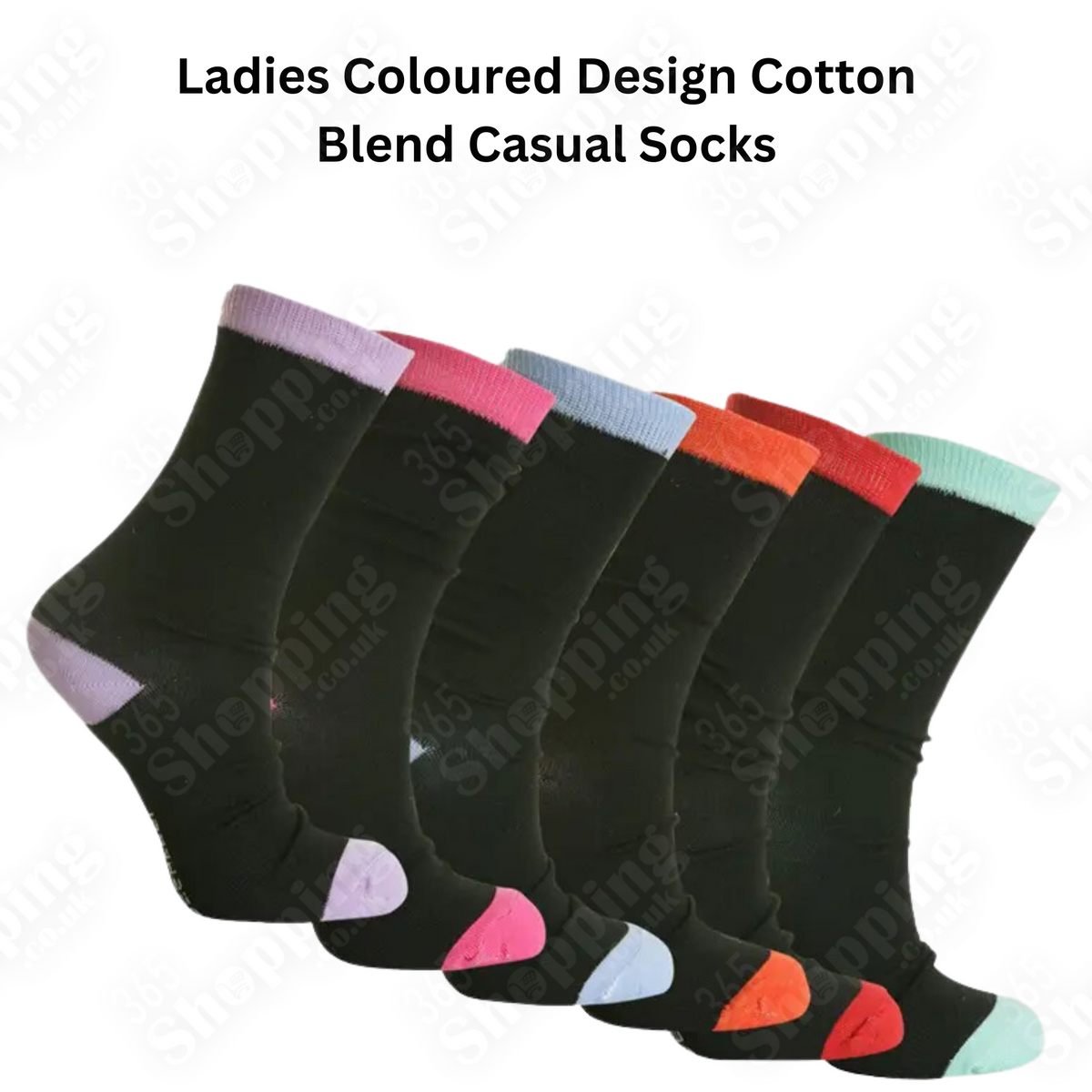 Women Designer Socks Cotton Blend Socks for Casual Use 6 Pairs Size  UK 4-7