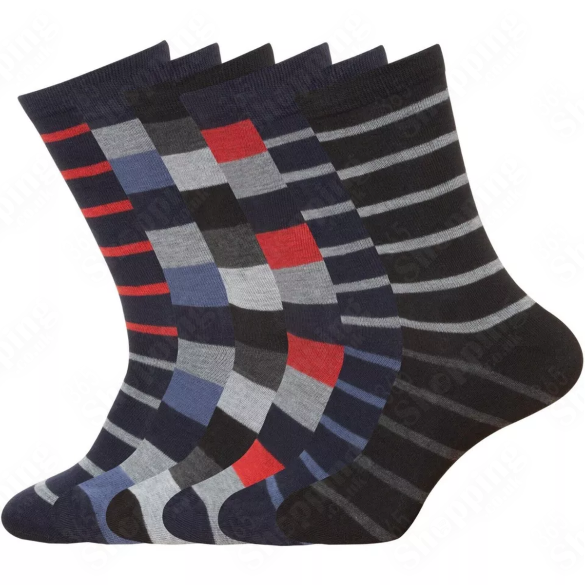 Designer Men's Socks 6 Pairs Cotton Rich Casual Socks Work Socks Size UK 6-11