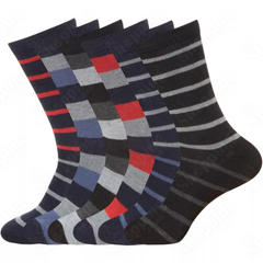 Designer Men's Socks 6 Pairs Cotton Rich Casual Socks Work Socks Size UK 6-11