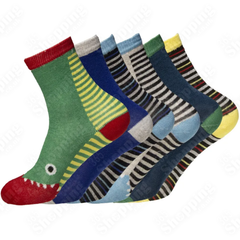 6 Pairs Kids Designer Socks Boys Ankle Socks Childern Socks Sea Life Design Docks