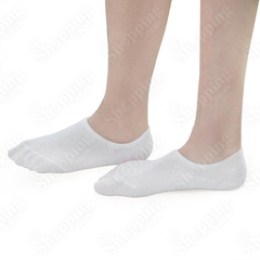 6 Pairs Women's Invisible Socks White, Cotton Rich No Show Everyday Trainer Socks Size 4-7