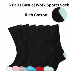 Cotton Rich Men's Socks Designer Socks 6 Pairs Casual Socks Work Socks Size UK 6-11