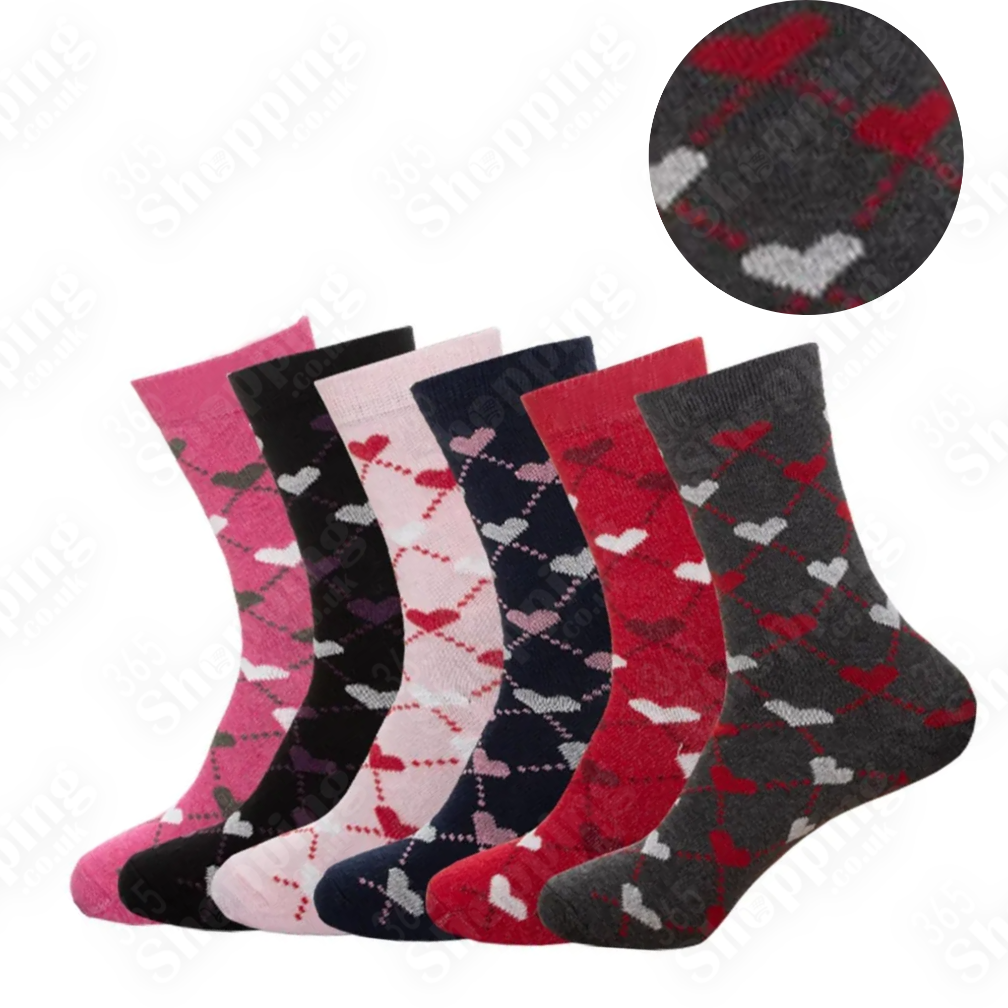 Ladies Designer 6 Pairs Socks Cotton Blend Coloured Women Socks for Casual Use Size UK 4-7