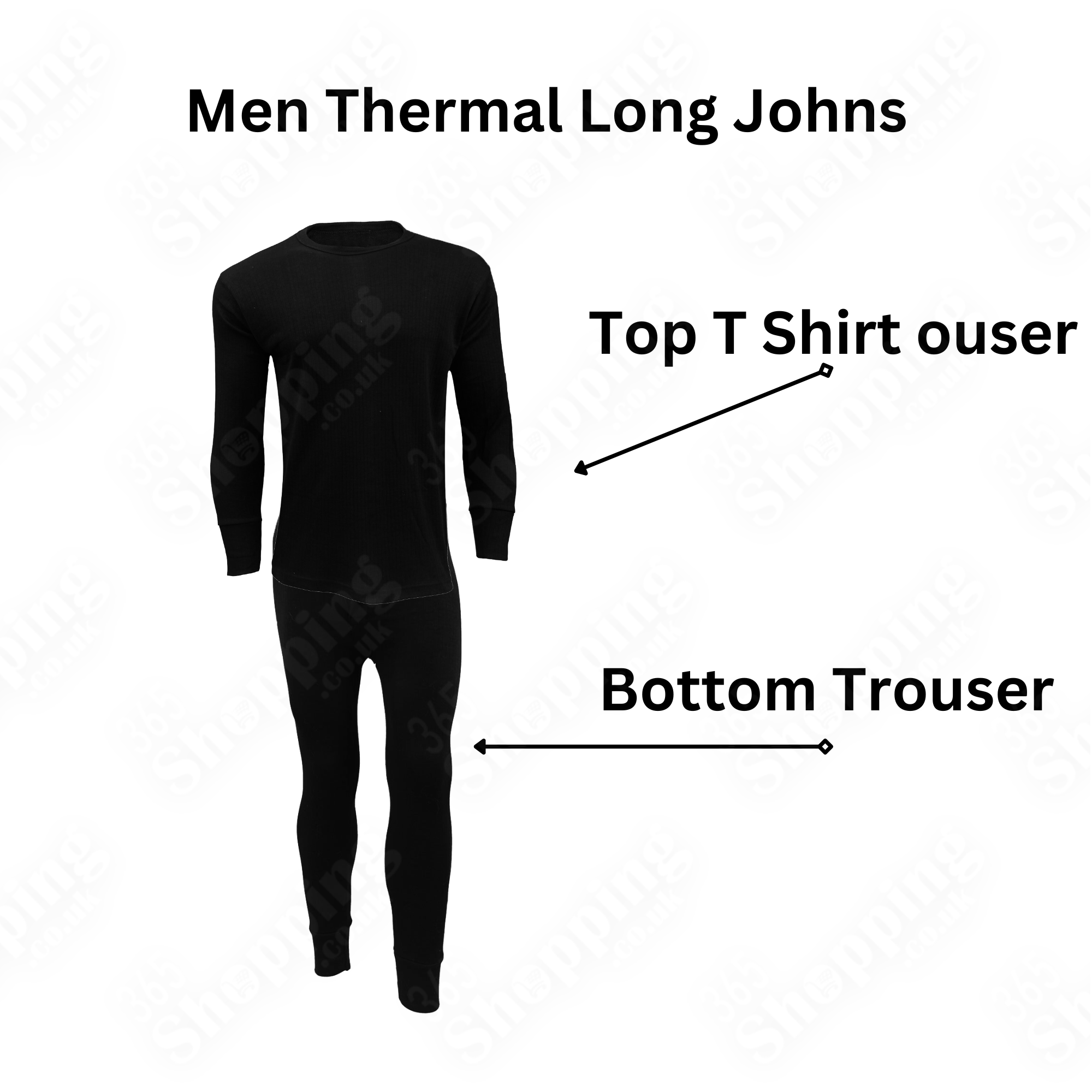 Men Thermal Long Johns Full Set-Half & Full Sleeve Top T Shirt & Bottom Trouser