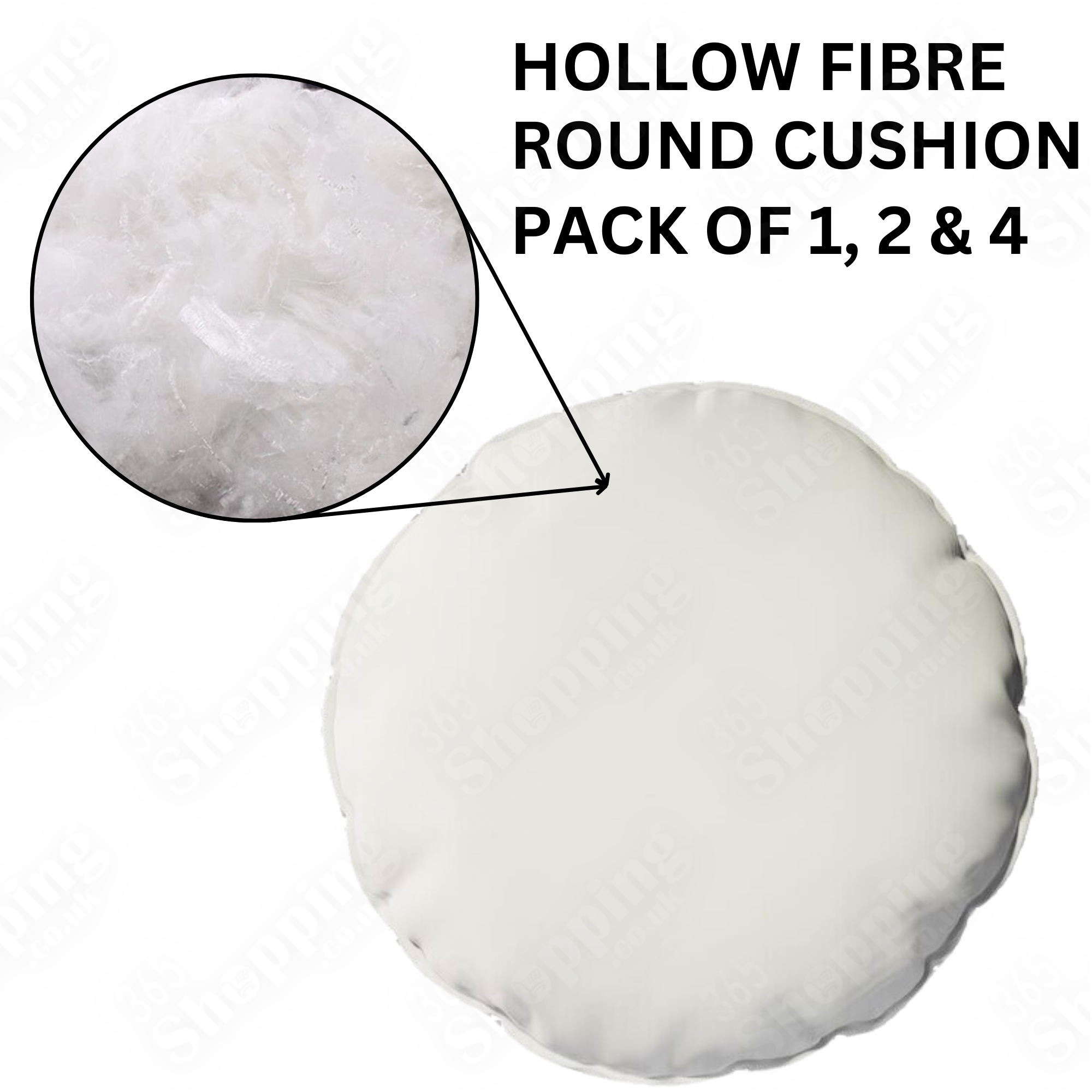 Round Cushion Inserts 14" Hollowfiber Filled Circular Pillow Fillers for Sofa, Chair & Seat Comfort