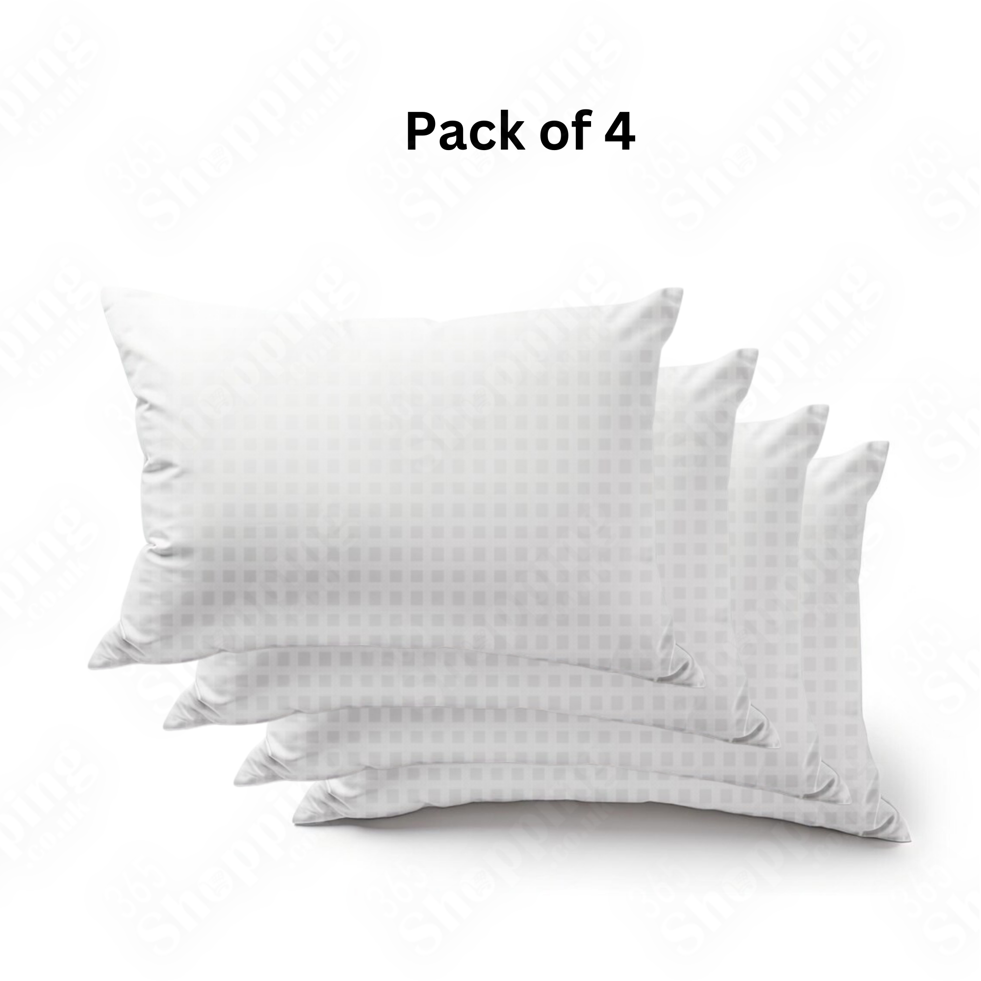 Ultra Soft & Supportive Check Pillow with Extra Hollowfiber Filling - Available in Packs of 1, 2, or 4 - Perfect for Restful Sleep