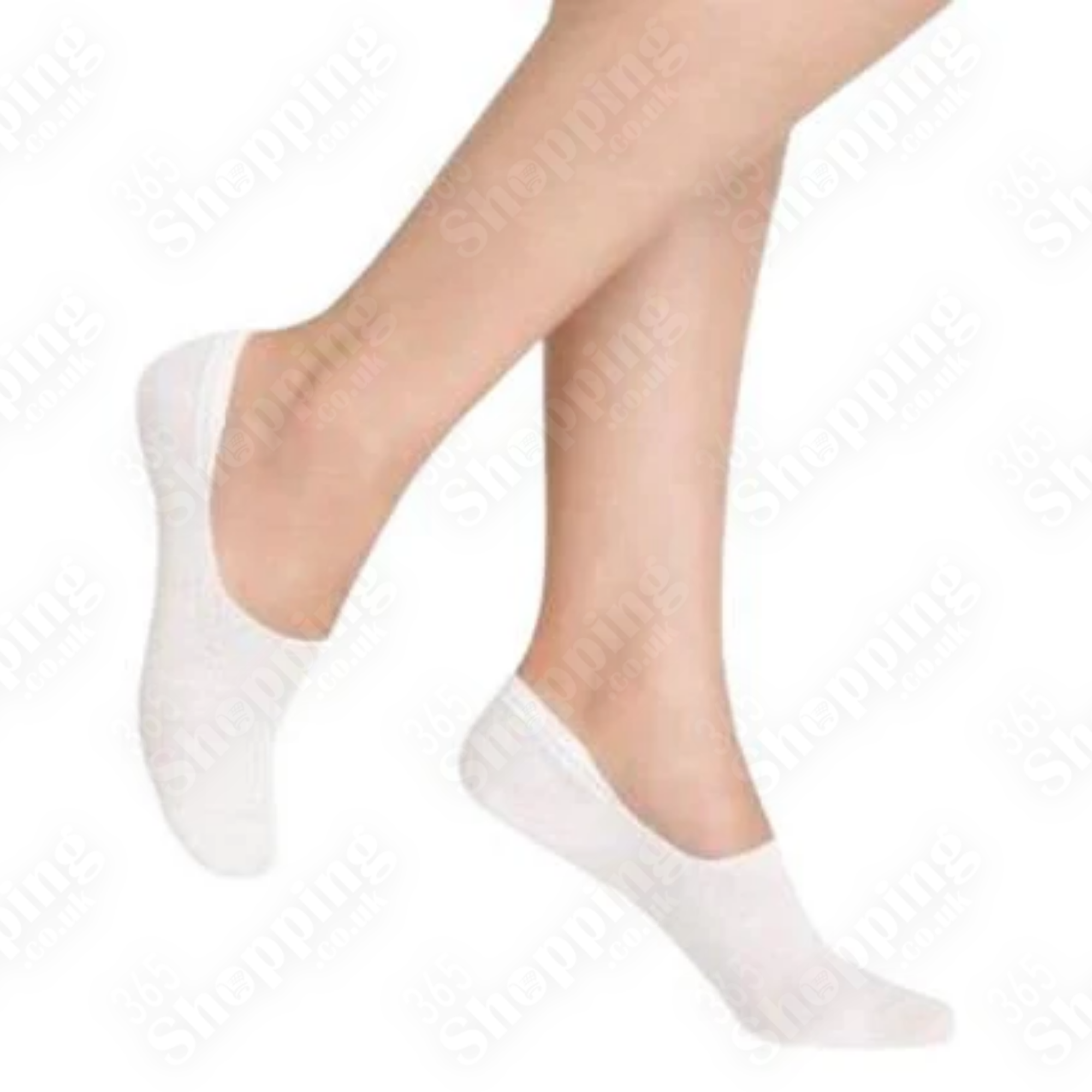 6 Pairs Women's Invisible Socks White, Cotton Rich No Show Everyday Trainer Socks Size 4-7