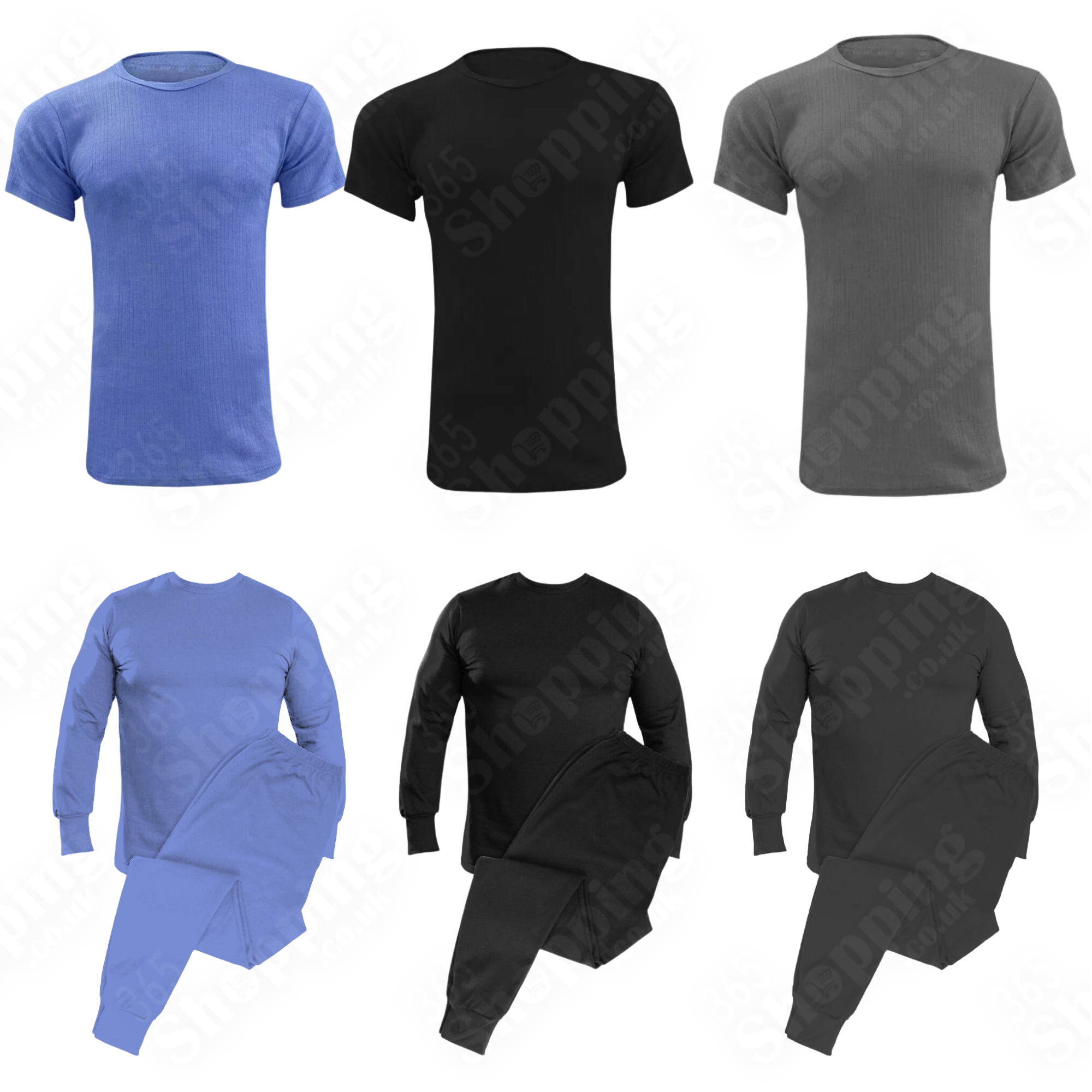 Men Thermal Long Johns Full Set-Half & Full Sleeve Top T Shirt & Bottom Trouser