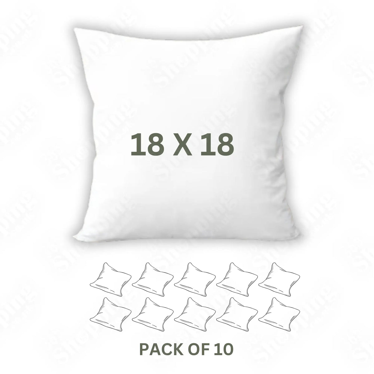 Hollowfiber Cushion Pads Size 18" x 18" Inner Inserts Scatters Sofa, Chair Cushion Fillers Pads Set, Size (45cm x 45cm) Pack 1 to 10 365shopping.co.uk