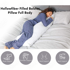 Long Bolster Pillow Full Body Support Pillow , Neck Head Orthopedic Cushion Pregnancy and Maternity Pillow 3Ft, 4Ft, 4.6Ft 5Ft