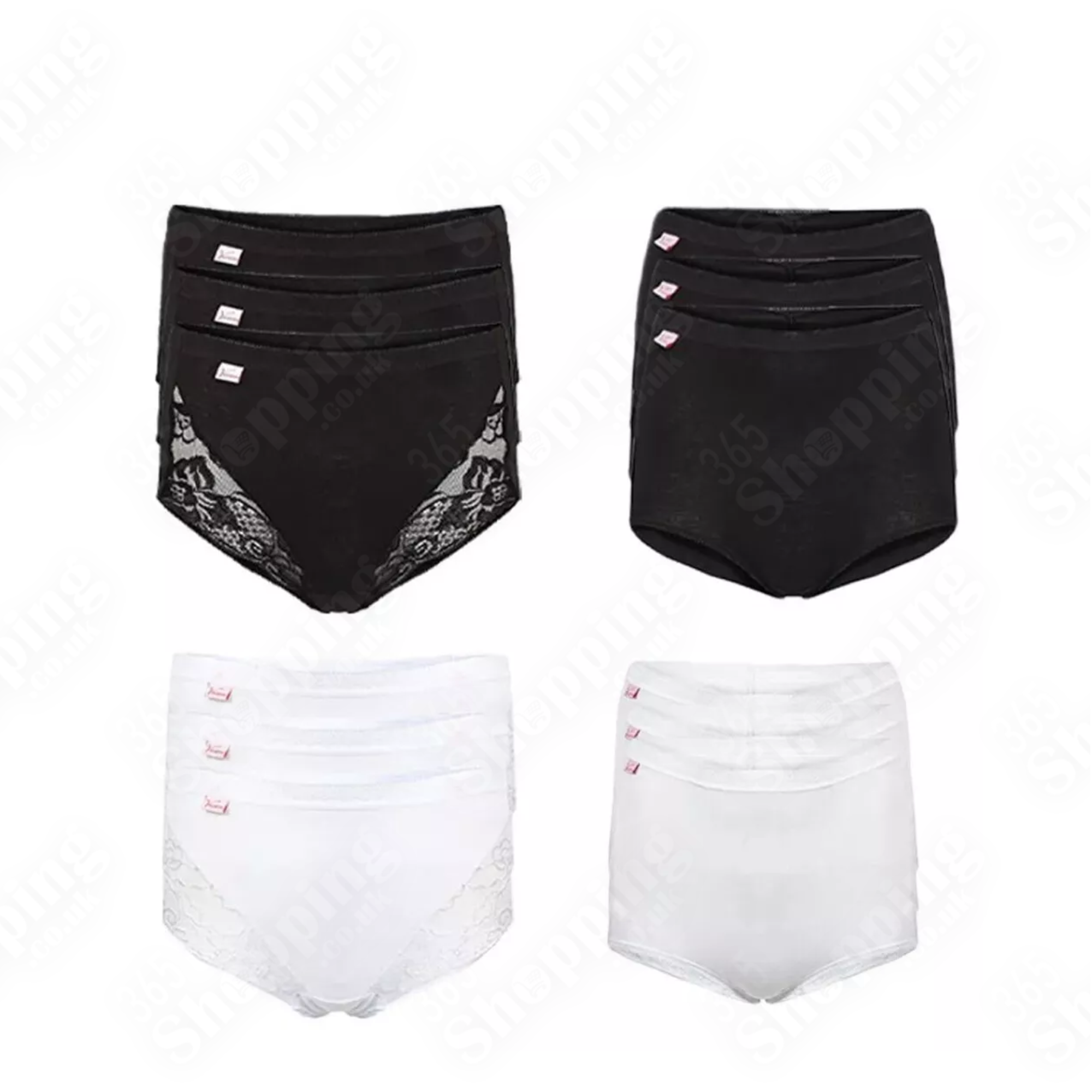 Cotton Rich Pack of 3 and 6 Ladies Briefs Lace Maxi Adults Women Knickers Pants Underwear