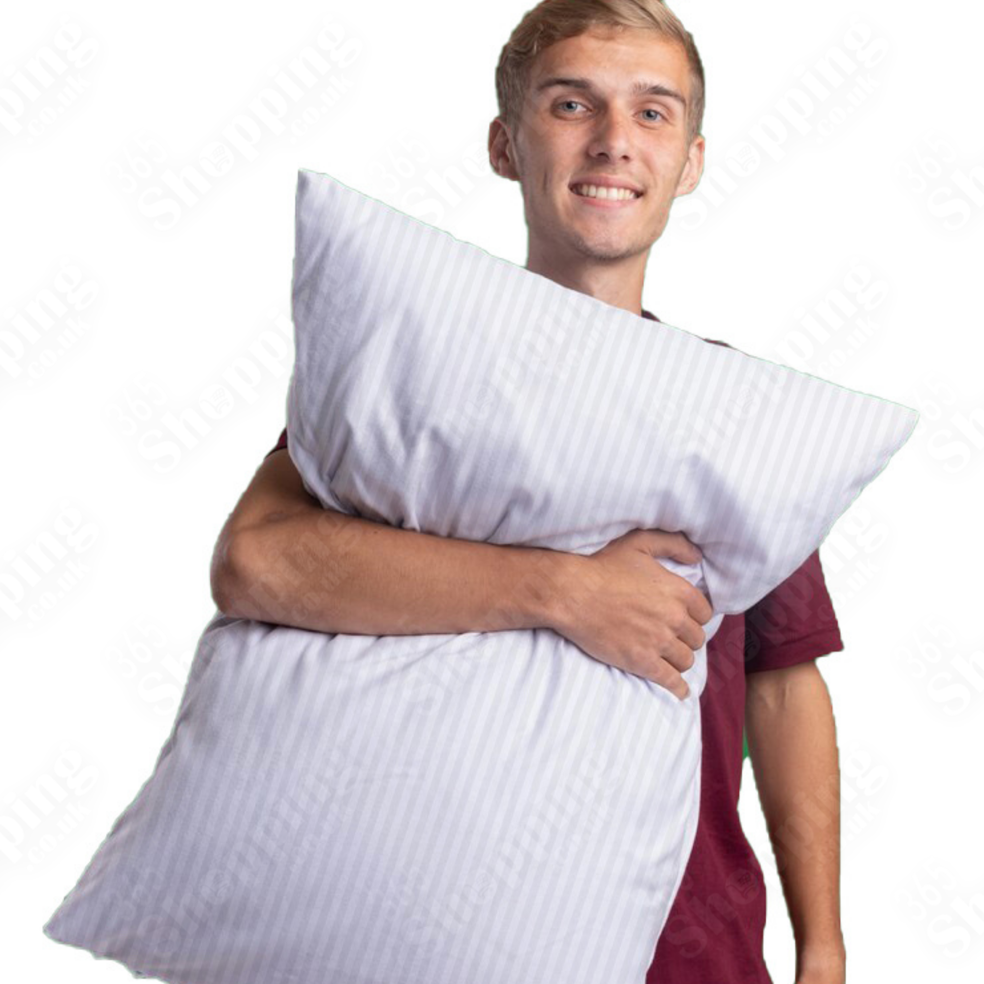 Hotel Quality Extra-Filled Stripe Pillows Bounce Back Bed Pillows, Available in Packs of 1, 2, or 4