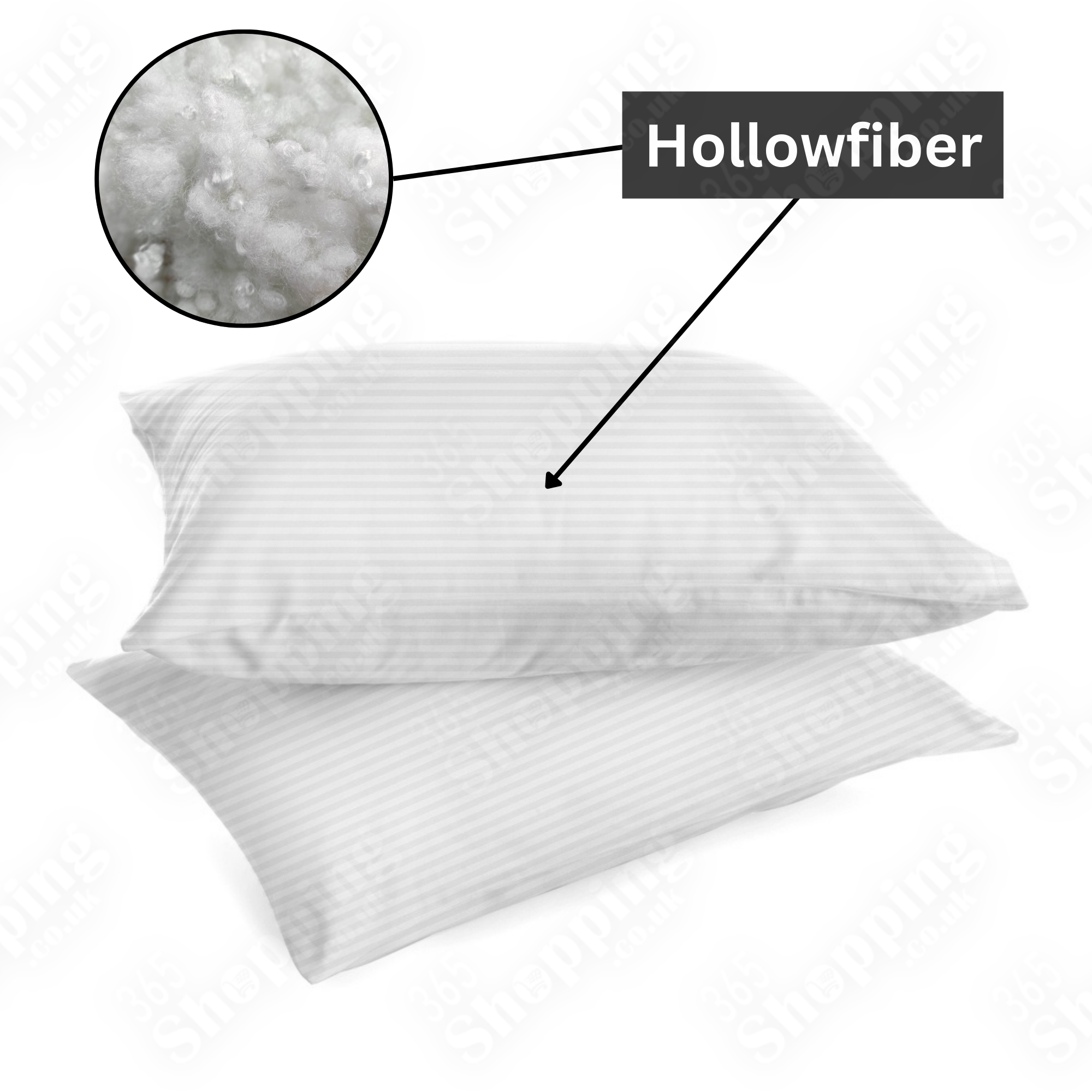 Hotel Quality Extra-Filled Stripe Pillows Bounce Back Bed Pillows, Available in Packs of 1, 2, or 4