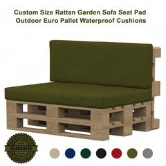 Custom Size Outdoor Euro Pallet Furniture Seat Pad Waterproof Rattan Garden Sofa Cushion