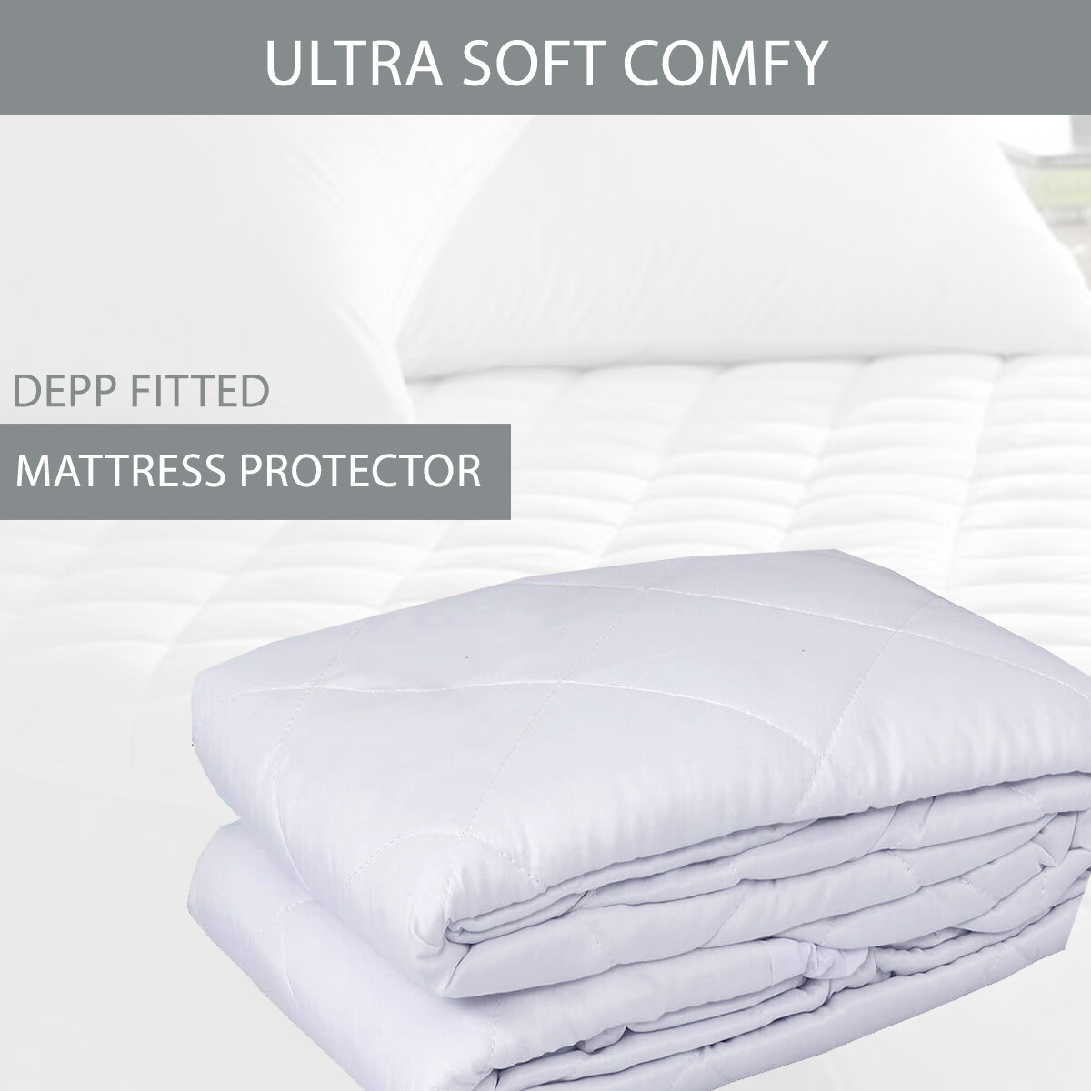 Premium Extra Deep Quilted Mattress Protector Fitted Bed Cover All UK Sizes