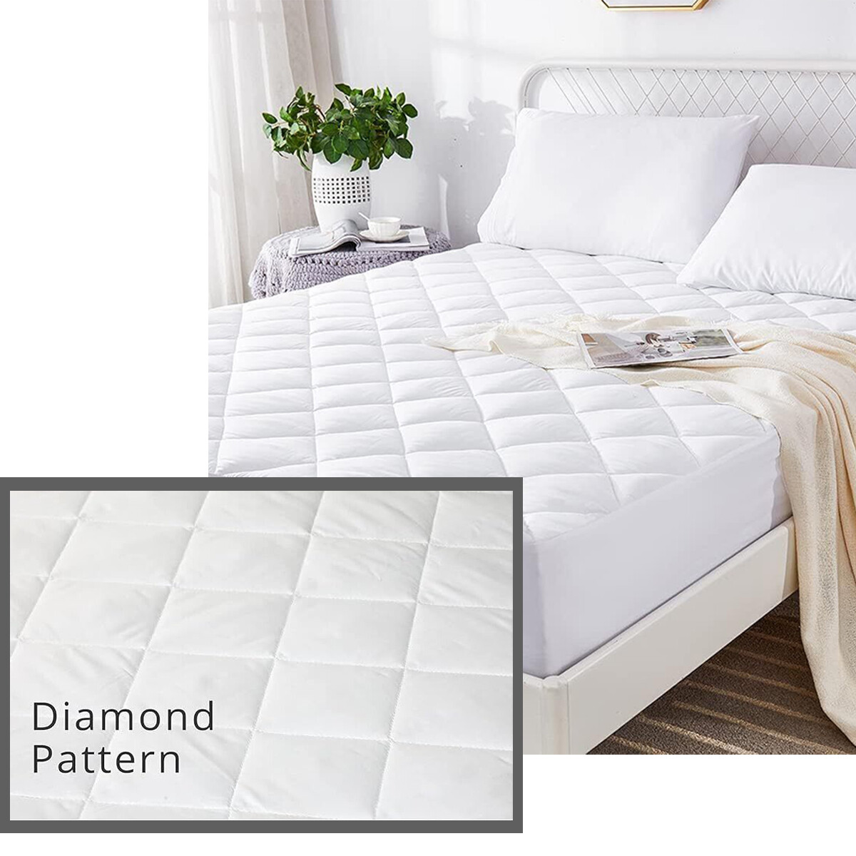 Premium Extra Deep Quilted Mattress Protector Fitted Bed Cover All UK Sizes