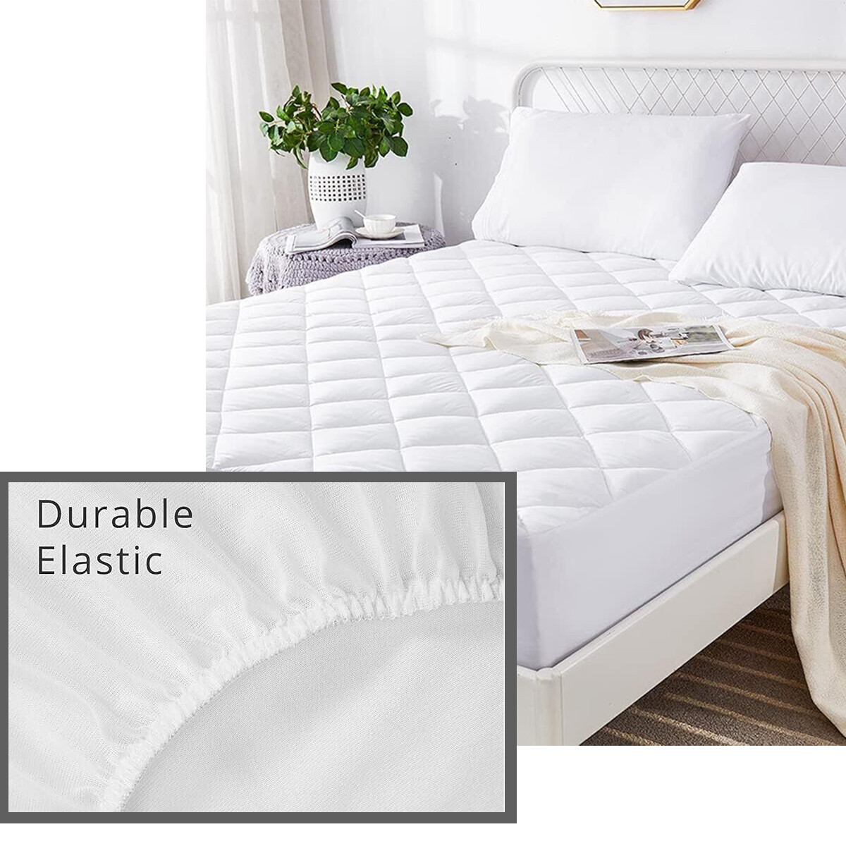 Premium Extra Deep Quilted Mattress Protector Fitted Bed Cover All UK Sizes