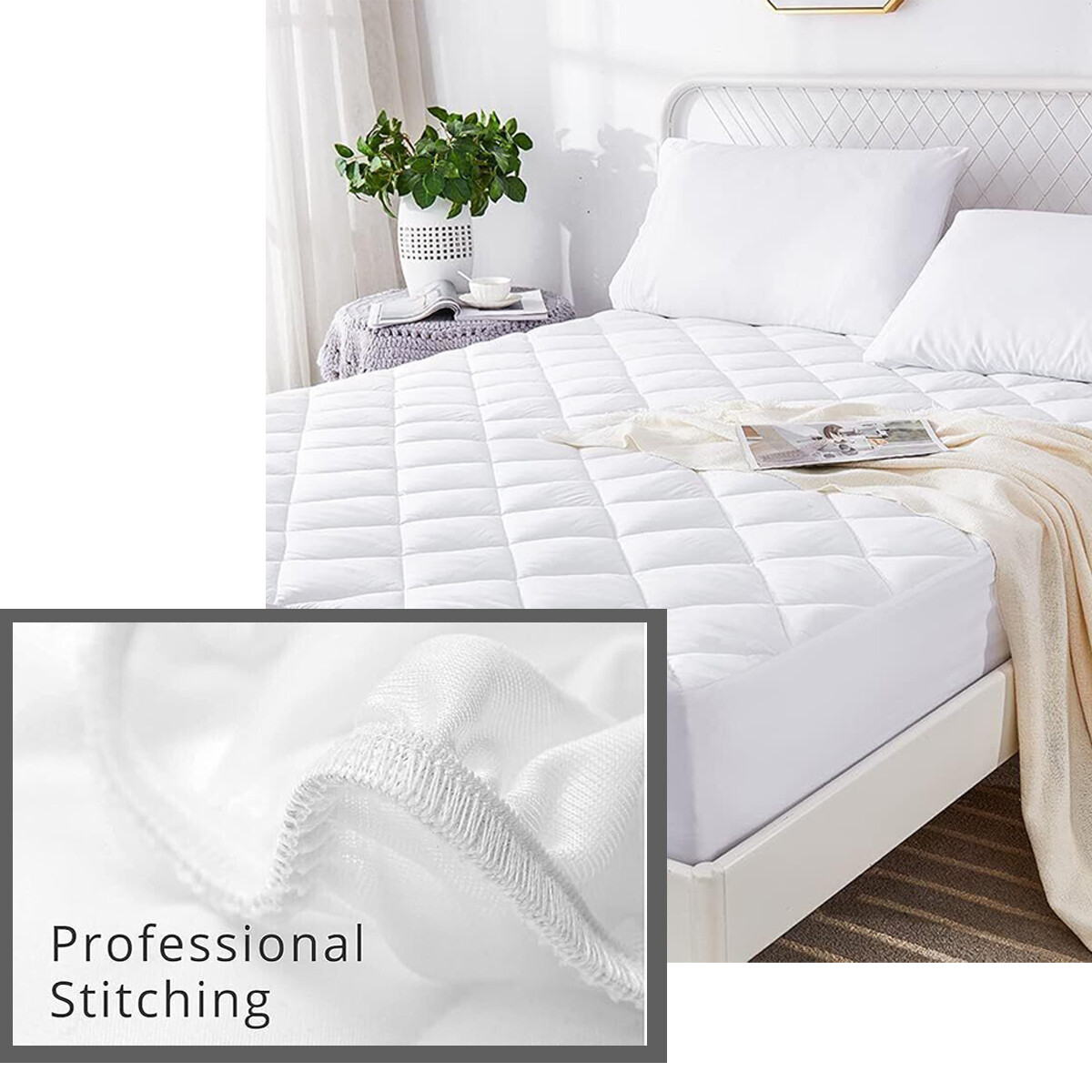 Premium Extra Deep Quilted Mattress Protector Fitted Bed Cover All UK Sizes